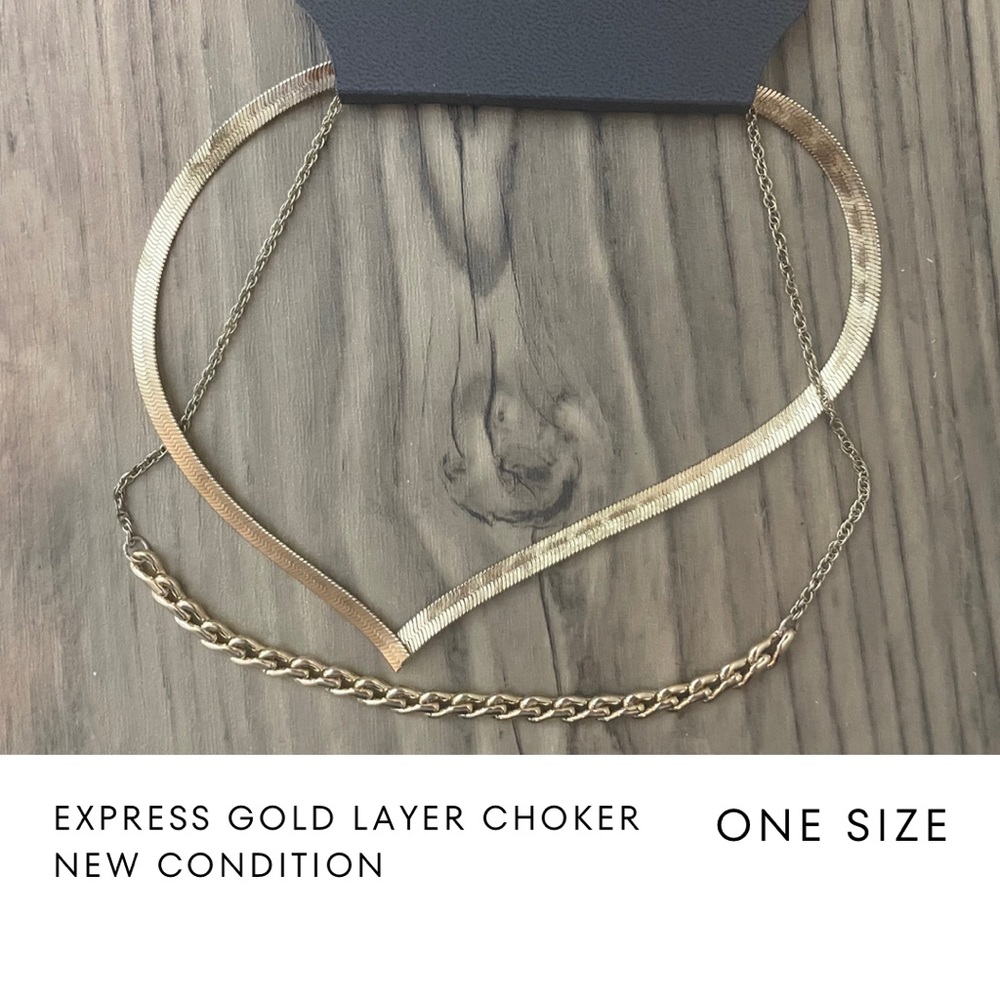 Express gold layered choker necklace. NEW condition.